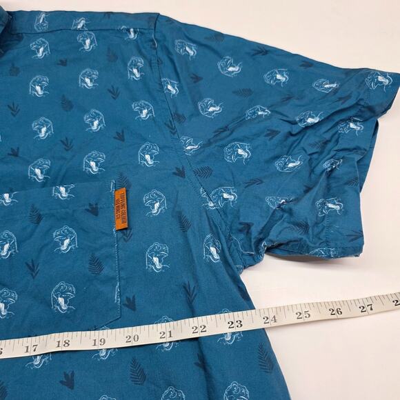 Toppling Goliath Brewing Co Beer Button Shirt Men XL T REX Dinosaur AOP - Picture 7 of 8